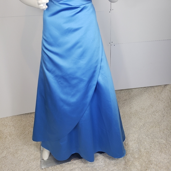 David's Bridal Strapless blue gown dress - Picture 3 of 14